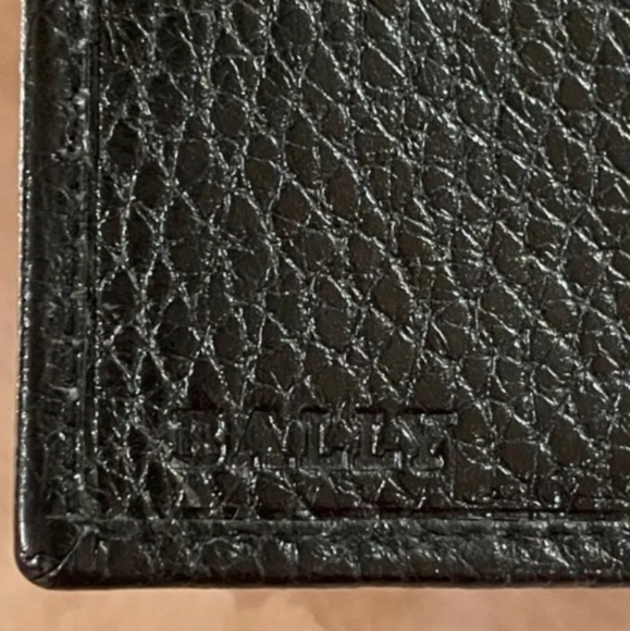 BALLY Black Pebbled Leather Bifold Snap Wallet Made In Italy Mens Women's Unisex - Picture 10 of 13